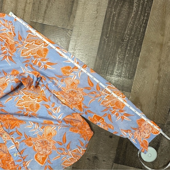 Talbots Orange and Blue Button Down Shirt size Medium - Picture 12 of 13